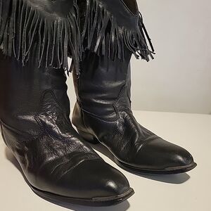 Womens Durango Black Leather Cowboy Boots 8M